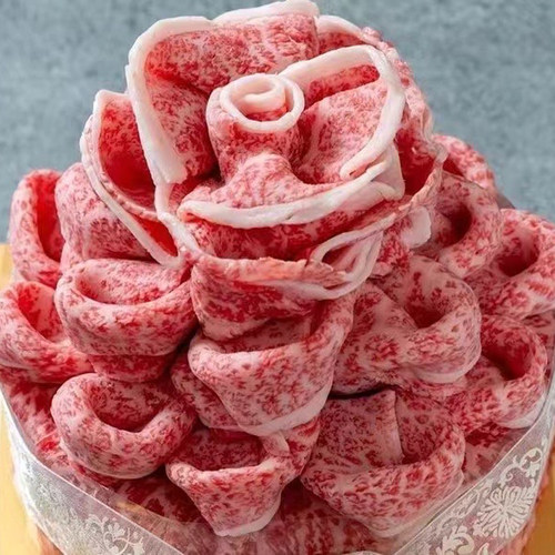 澳洲进口和牛M9+火锅卷非日本a5神户M12牛肉雪花寿喜烧食材肥牛片 - 图1