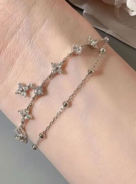 S999足银幸运双重奏手链轻奢小众