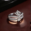 925 sterling silver princess crown square diamond ring for women light luxury