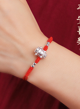 999足银八大本命佛红手绳