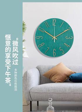 北欧免打孔挂钟客厅家用时尚现代简约个性创意卧室静音钟表装饰