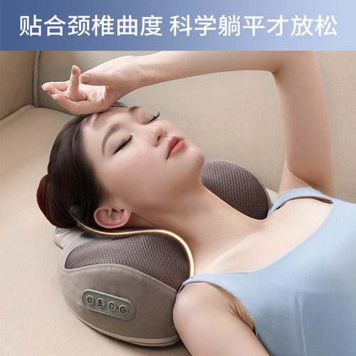 颈椎按摩器腰部背部颈部按摩仪多功能按摩枕脖子靠垫全身揉捏热敷 - 图2