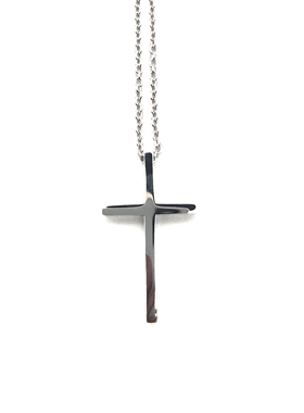 潮男黑色十字架项链女情侣冷淡风