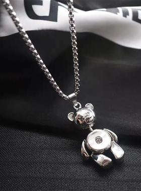 嘻哈可爱小熊泰迪熊潮人韩国项链