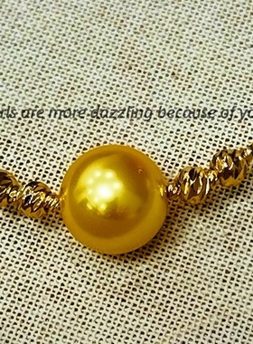 南洋招财转运金珠珍珠手链女款轻奢小众复古