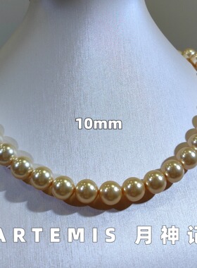 强光正圆南洋金珠项链女珍珠锁骨链颈链小众高级轻奢感可调节链