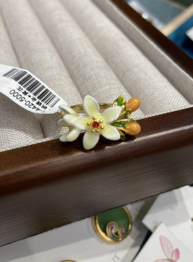 铜时尚少女感金橘栀子戒指/指环