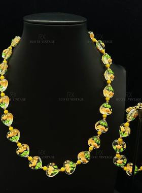 vintage感华丽爱心琉璃点缀花朵