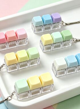 跨境一字四键三键解压钥匙扣按键