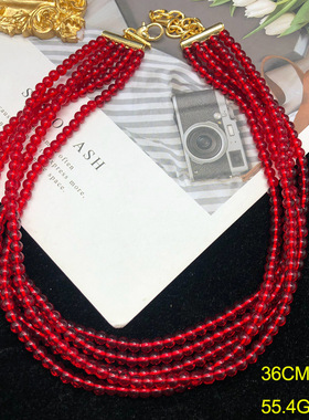 欧美外贸重工复古琉璃珠珍珠多层