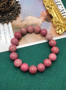 铜圆珠链复古饰品西瓜红天项链