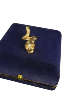 金色小豹子戒指秋冬新款中古轻奢