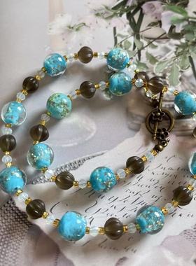 琉璃圆珠链新中古vintage复项链