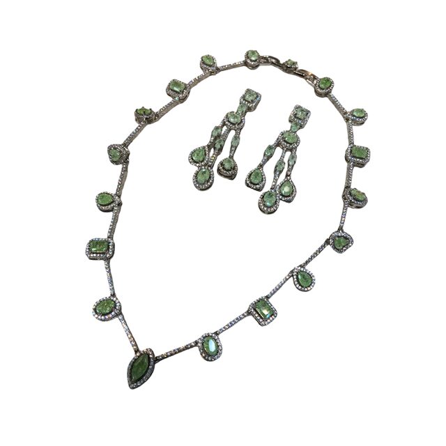 Jewelry Colorful Italian Exquisite Simple Ice Flower Zirconium Set