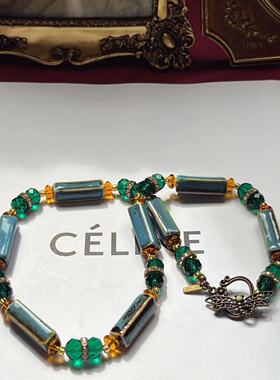 其他重磅琉璃陶瓷拼接项链v项链