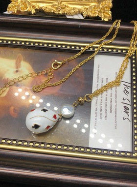 vintage饰品彩釉扑克系列彩蛋镶