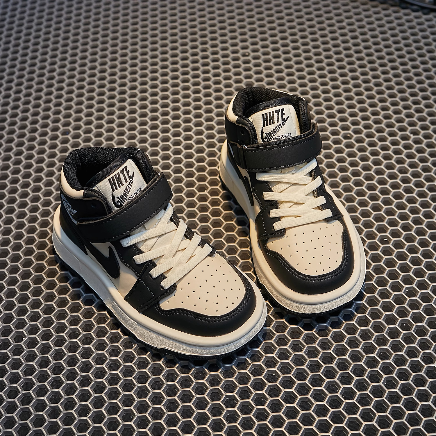 秋冬季潮牌儿童鞋真皮女童运动鞋百搭休闲男童跑步鞋软底休闲鞋子 - 图0