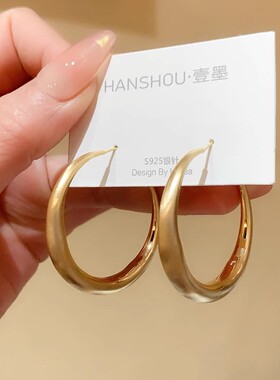 清新耳圈简约高级感耳钉银针耳饰