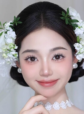 森系绿植发夹花朵田园风浪漫婚礼