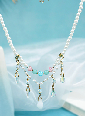 珍珠链条多层流苏缨络