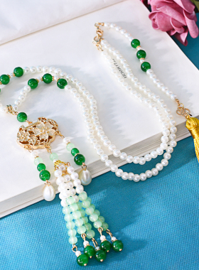 珍珠明制项链项圈双层璎珞