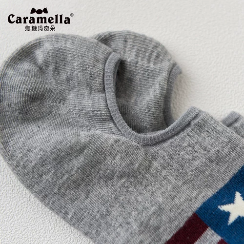 CARAMELLA Спортивные демисезонные трендовые невидимые нескользящие носки, впитывают пот и запах
