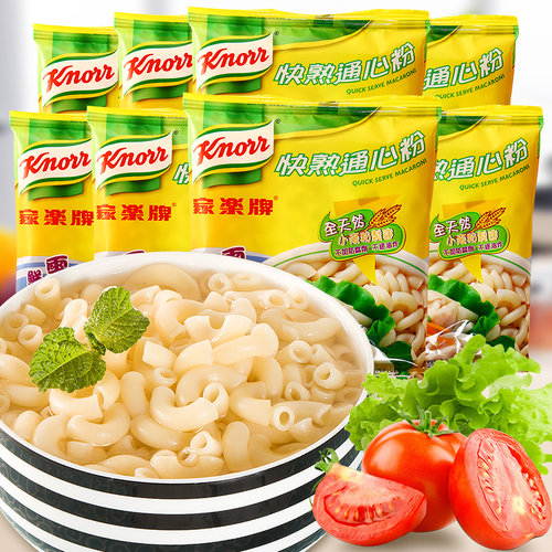 香港进口knorr家乐牌通心粉速食快熟非油炸健康八口味空心粉400g - 图0
