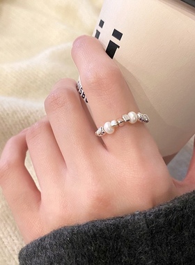 珍珠戒指指环小众设计女