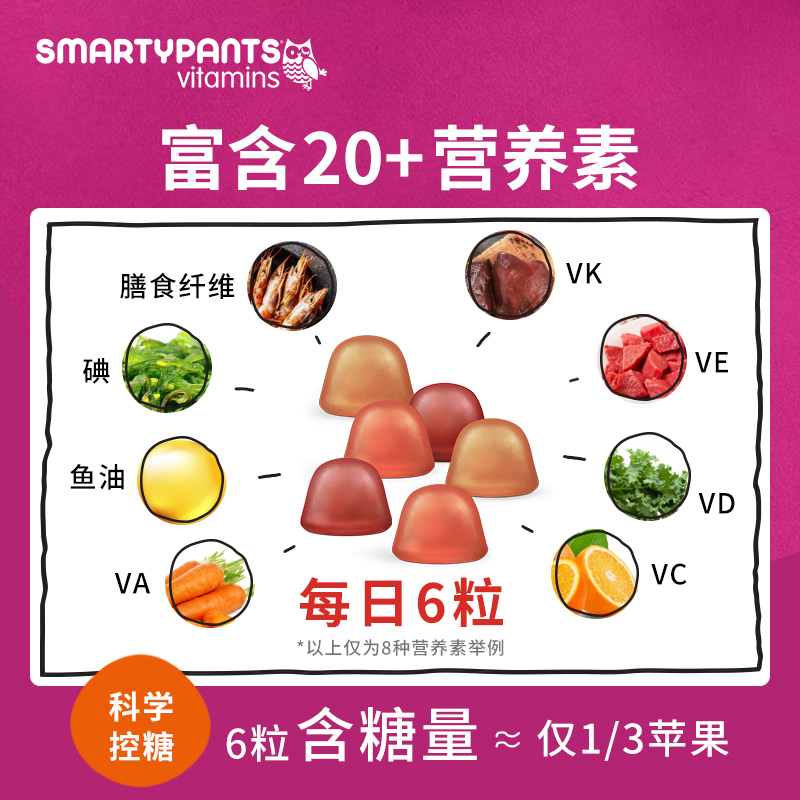 smartypants女士男士复合bce软糖 smartypants海外复合维生素/矿物质
