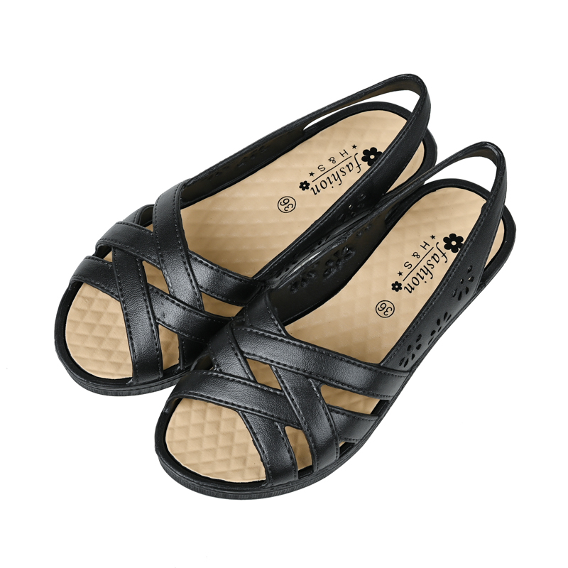 妈妈凉鞋夏季新款平底防滑舒适软底工作鞋优雅百搭中老年女鞋外穿 - 图3