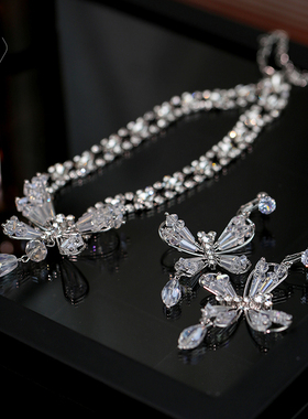 韩式轻奢高级水晶花朵颈链