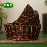 六月生 Корзина для фруктов из ротанга, корзина для парового хлеба, плетеная настольная корзина для хранения, кухонная корзина для домашних закусок, корзина для хлеба