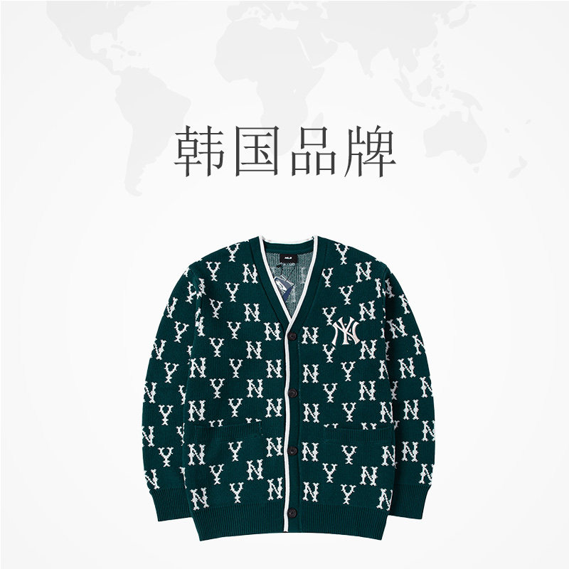 【自营】MLB夹克复古老花上衣男装女装运动休闲服开衫V领针织外套,淘宝优惠券,粉丝福利购,淘宝优惠卷