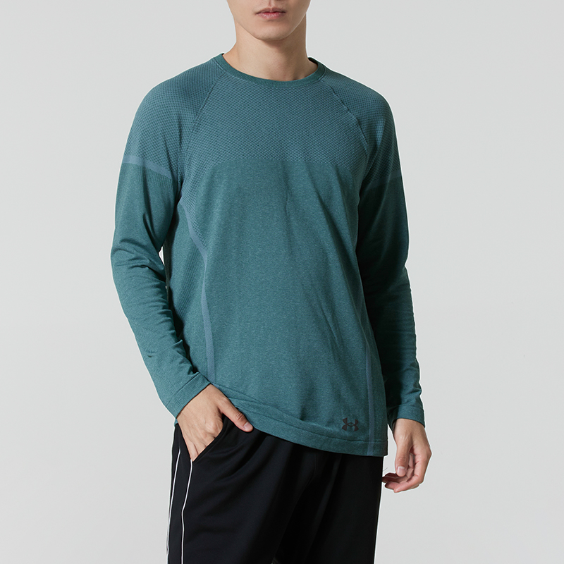 【自营】UA安德玛T恤男装新款圆领训练运动服休闲时尚长袖套头衫 - 图2