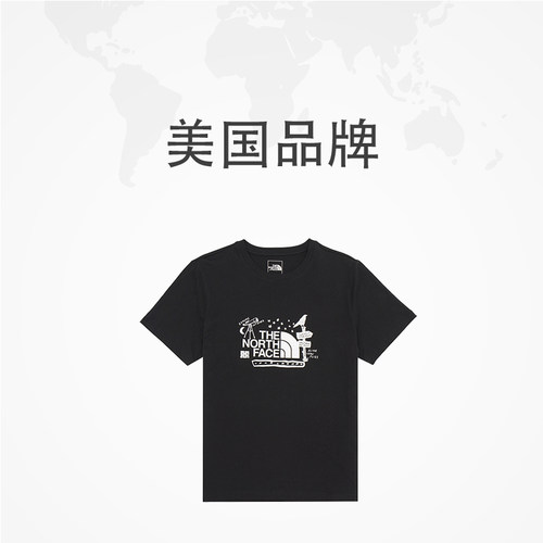 【自营】北面男T恤新款情侣印花圆领短袖户外透气The North Face - 图3