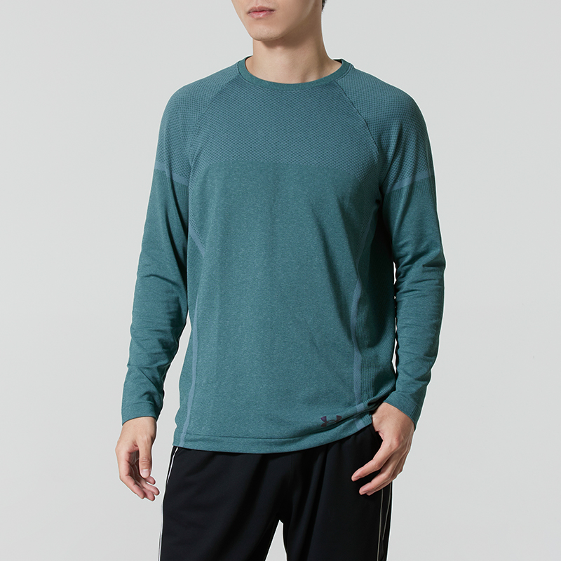 【自营】UA安德玛T恤男装新款圆领训练运动服休闲时尚长袖套头衫 - 图1