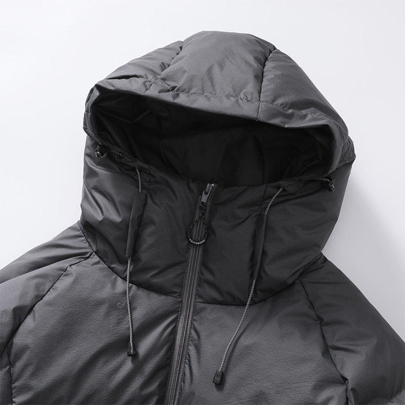 AGITOMADE 防泼水90白鸭绒加厚连帽羽绒服CLEANFIT短款保暖外套