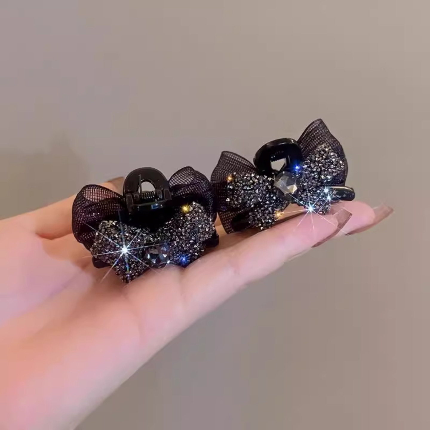 公主头侧边闪钻蝴蝶结小抓夹头饰女2025新款刘海边夹发卡碎发发夹 - 图3