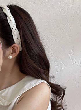 韩系波点麻花细发箍女日常外戴