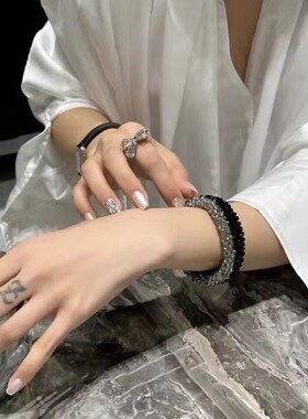 精致闪钻穿珠发圈女气质名媛手链