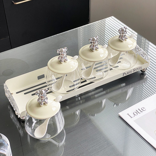 奶白色厨房调料置物架免打孔壁挂式桌台面调味料收纳架墙上调料架 - 图3