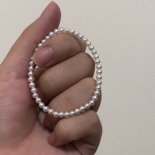 天然海水AKOYA珍珠手链18k金手饰正圆满珠手串弹力手环新款送女友 - 图2