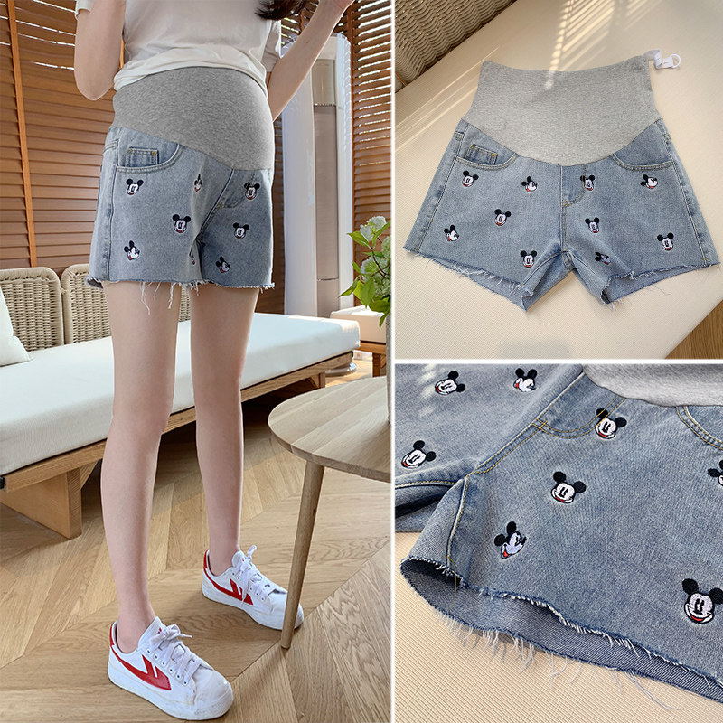 孕妇牛仔短裤宽松潮妈夏季孕妇裤子 夏娜莎孕妇阔腿裤