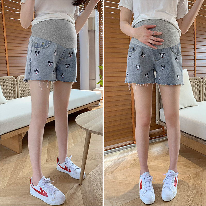 孕妇牛仔短裤宽松潮妈夏季孕妇裤子 夏娜莎孕妇阔腿裤