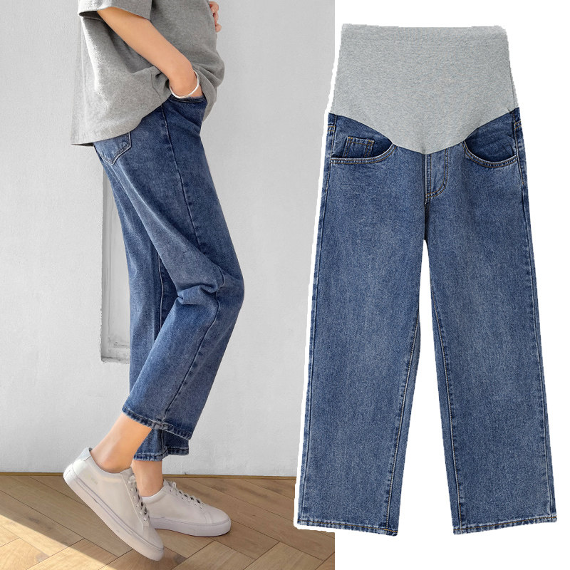 孕妇直筒春秋款外穿潮妈孕妇裤子 夏娜莎孕妇直筒裤