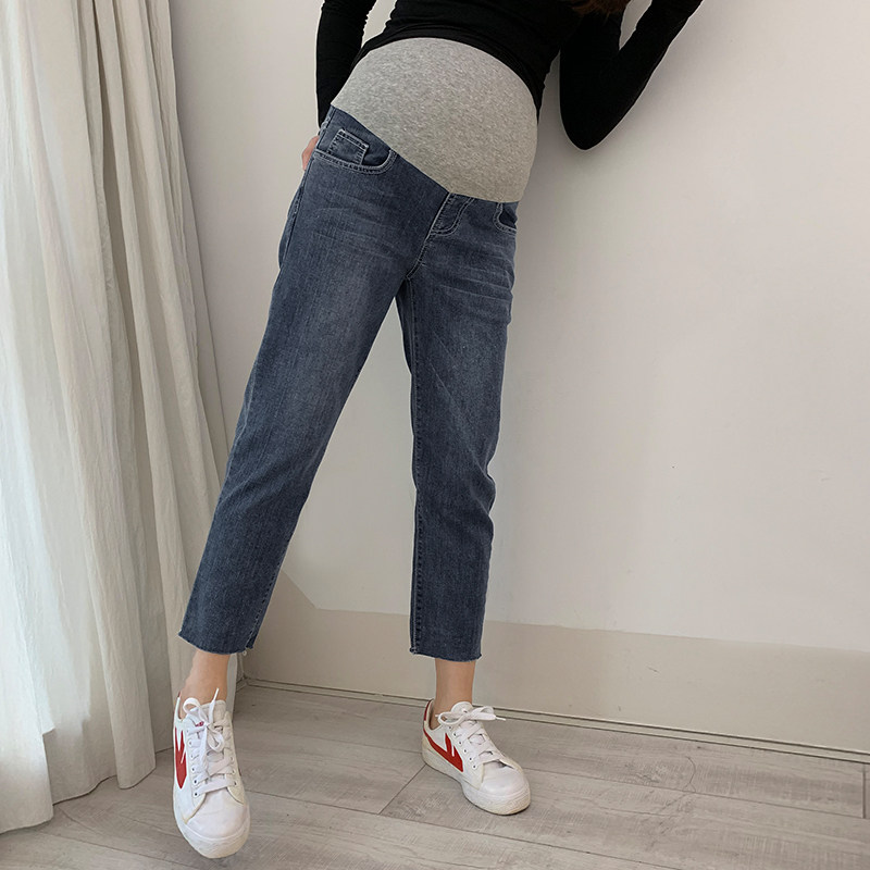 春秋外穿潮妈直筒宽松九分孕妇裤子 夏娜莎孕妇阔腿裤