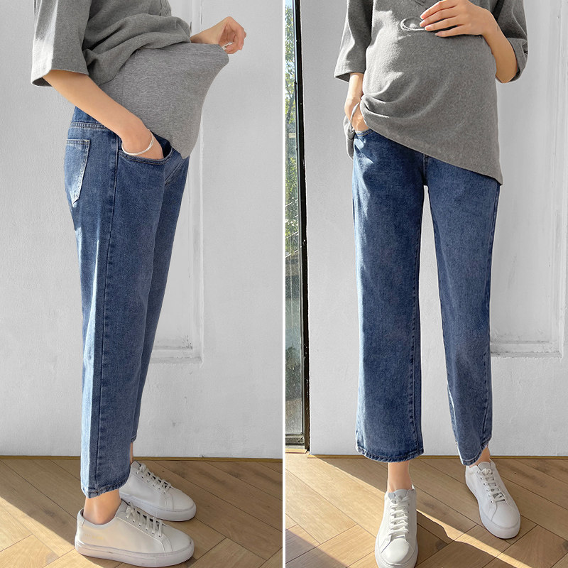 孕妇直筒春秋款外穿潮妈孕妇裤子 夏娜莎孕妇直筒裤