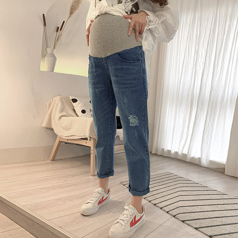 外穿潮妈春秋款孕妇春装孕妇裤子 夏娜莎孕妇直筒裤