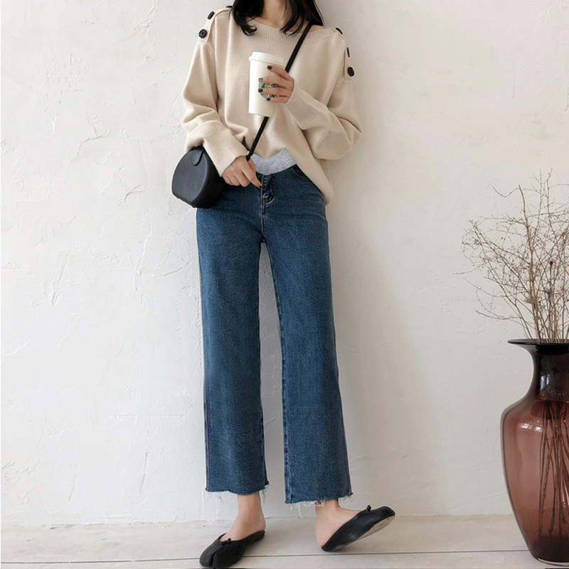 春秋外穿潮妈直筒宽松春装孕妇裤子 夏娜莎孕妇阔腿裤