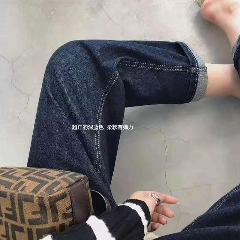 孕妇春秋款外穿宽松老爹九分牛仔裤 夏娜莎孕妇直筒裤